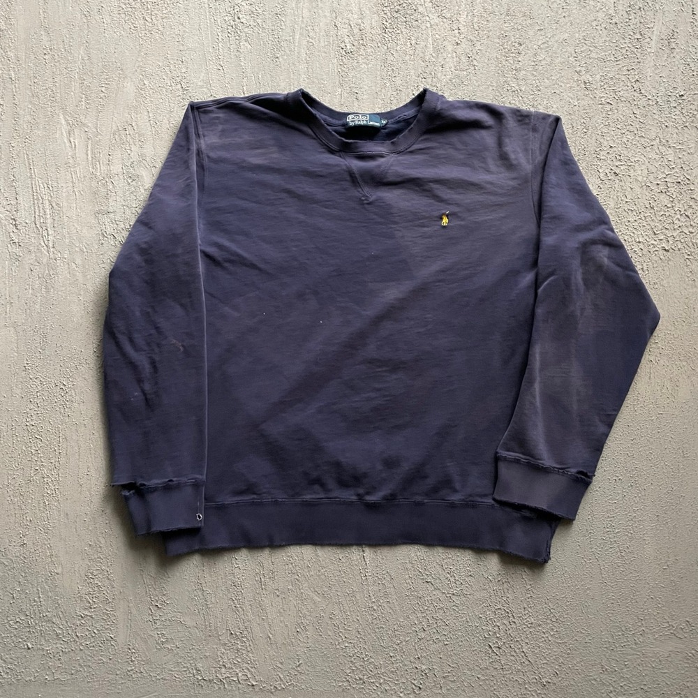 Vintage Polo Ralph Lauren Sweatshirt Mens XXL Navy Blue 90s